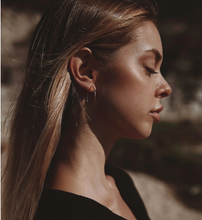 Load image into Gallery viewer, Gold Cycle Hoop Earrings