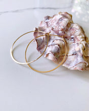 Load image into Gallery viewer, Gold Hammered Hoop Earrings