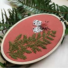 Load image into Gallery viewer, Embroidery Kit.  Moth and Fern
