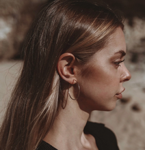 Load image into Gallery viewer, Gold Cycle Hoop Earrings