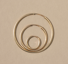 Load image into Gallery viewer, Gold Cycle Hoop Earrings