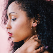 Load image into Gallery viewer, Hammered Petal Hoop Earrings