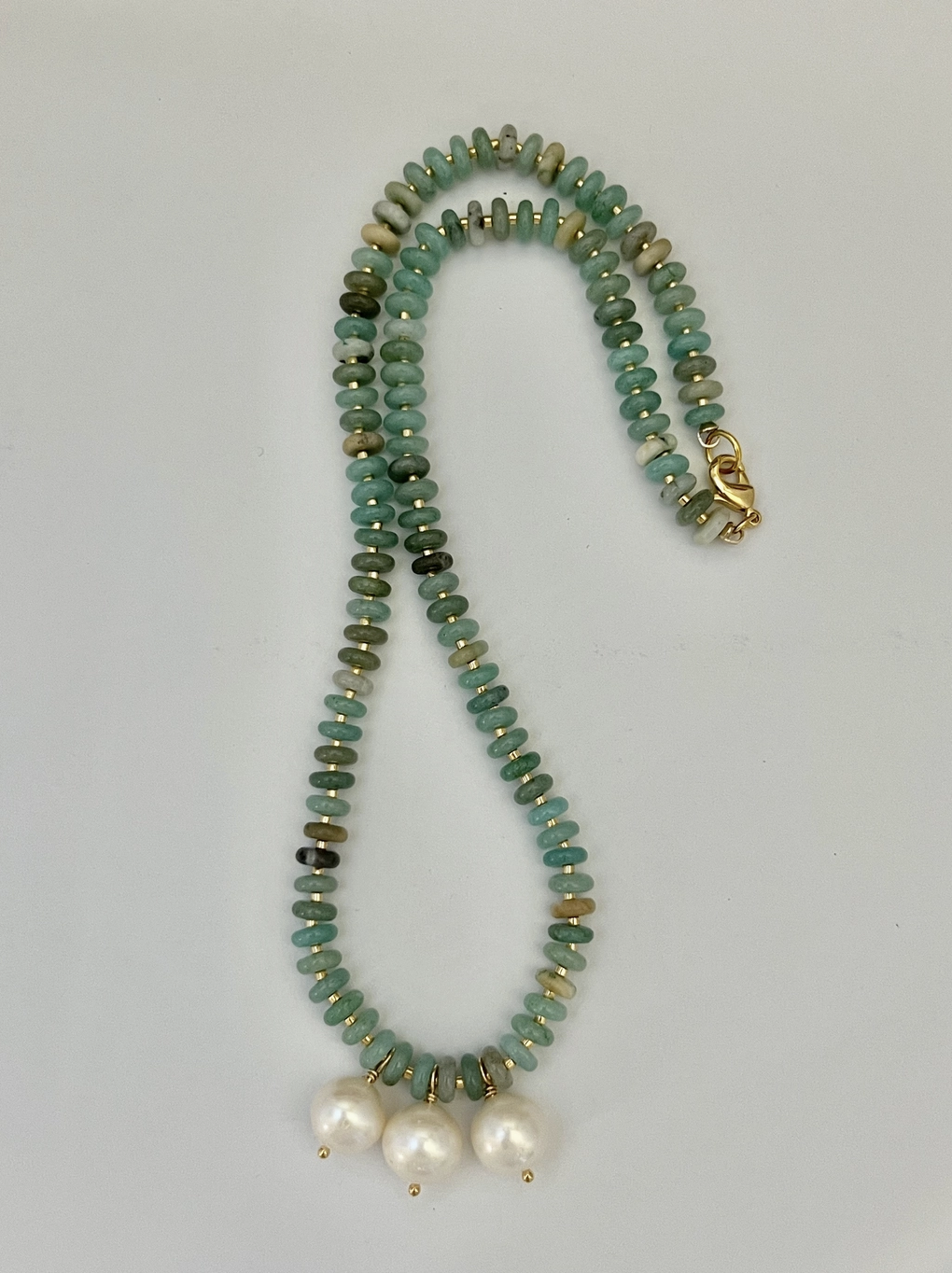 Natural Stone Beaded Necklace with Pearl