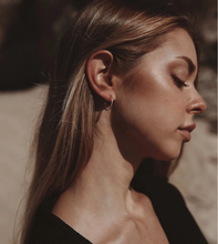 Load image into Gallery viewer, Gold Cycle Hoop Earrings
