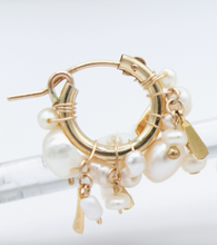 Load image into Gallery viewer, Freshwater Pearl Tide Huggies
