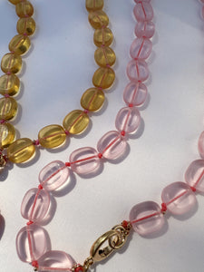 Matte edge glass bead necklace