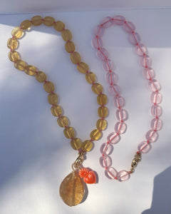 Matte edge glass bead necklace