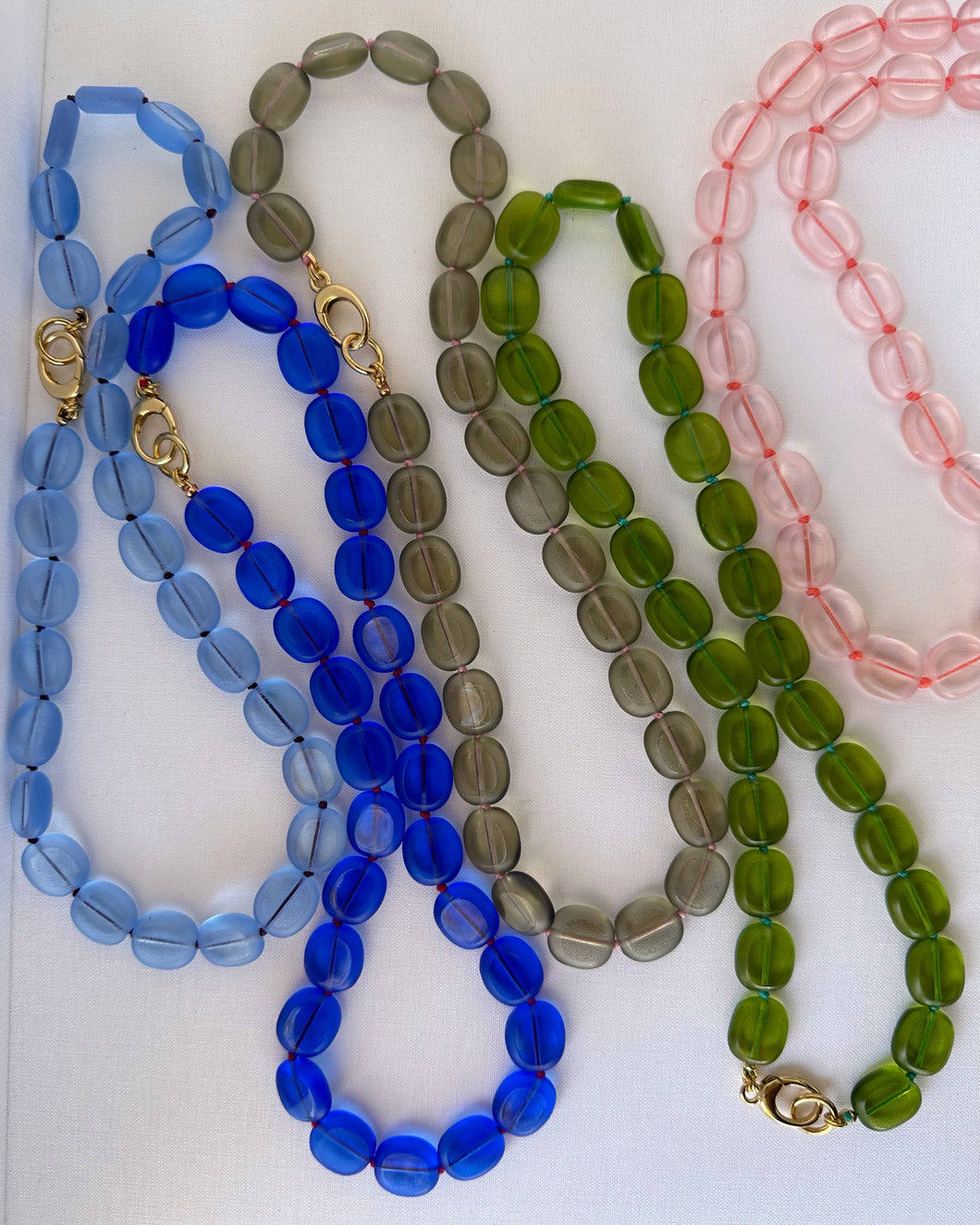Matte Edge Glass Bead Necklace