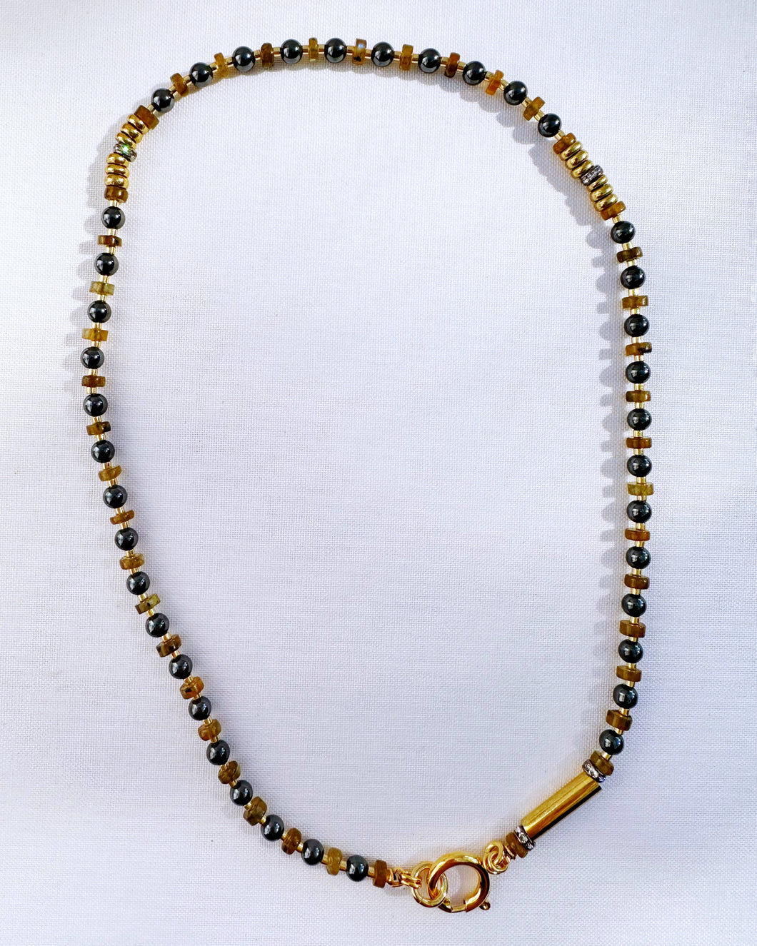Tigers Eyes and Hematite Necklace