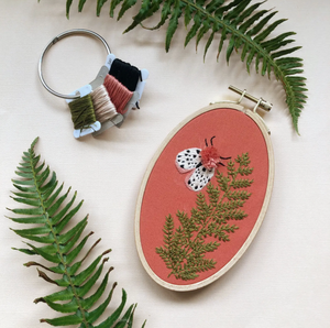 Moth and Fern Embroidery Kit