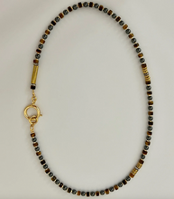 Load image into Gallery viewer, Tigers Eyes and Hematite Necklace
