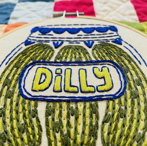 Embroidery Kit.  Tinned Fish, Pickles, Folk Caribou, Nordic Heart.