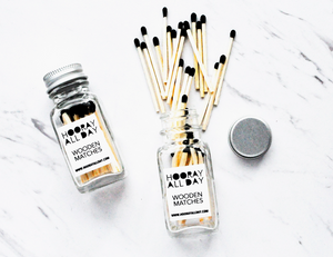 Matches in Little Glass Bottle