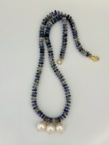 Natural Stone Beaded Necklace with Pearl