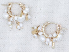 Load image into Gallery viewer, Freshwater Pearl Tide Huggies
