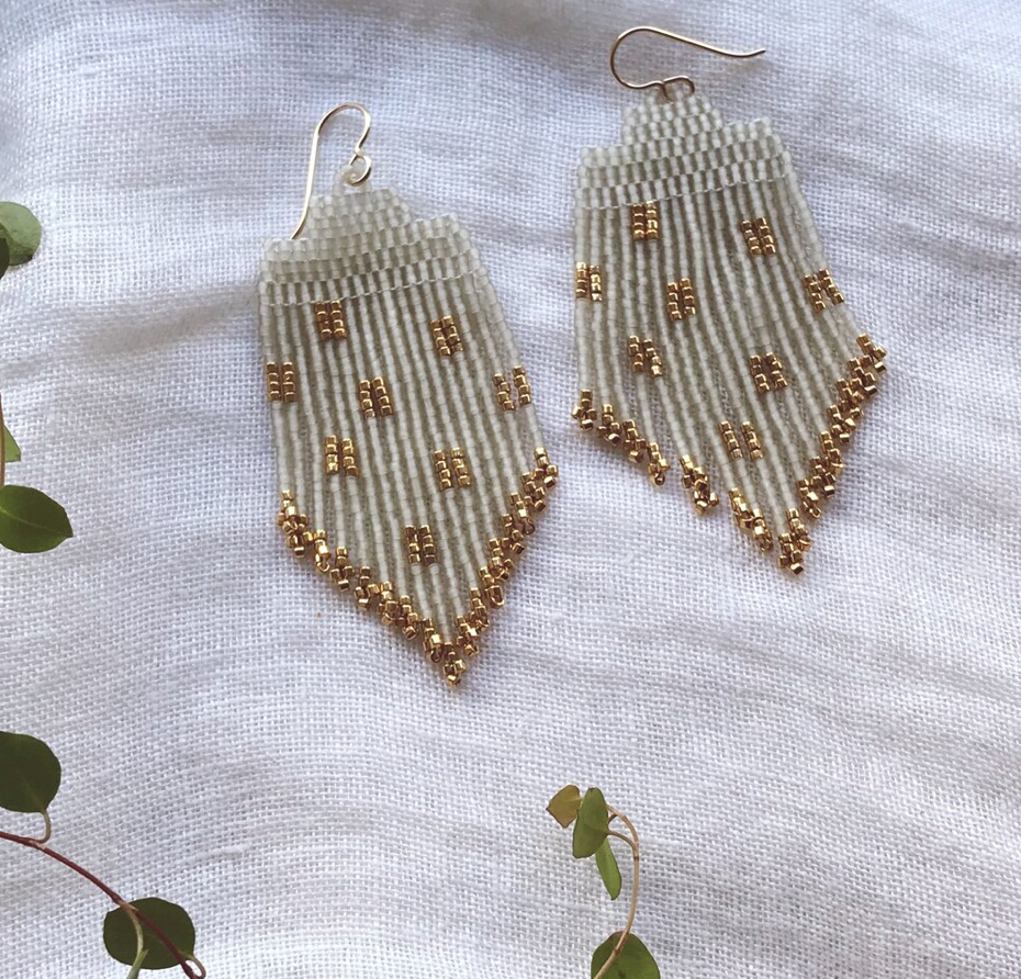 Hand Beaded Lace Earring