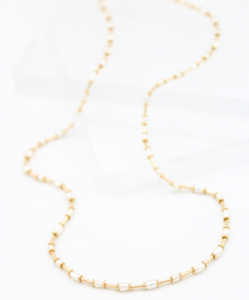 Gold Stitch Pearl Necklace