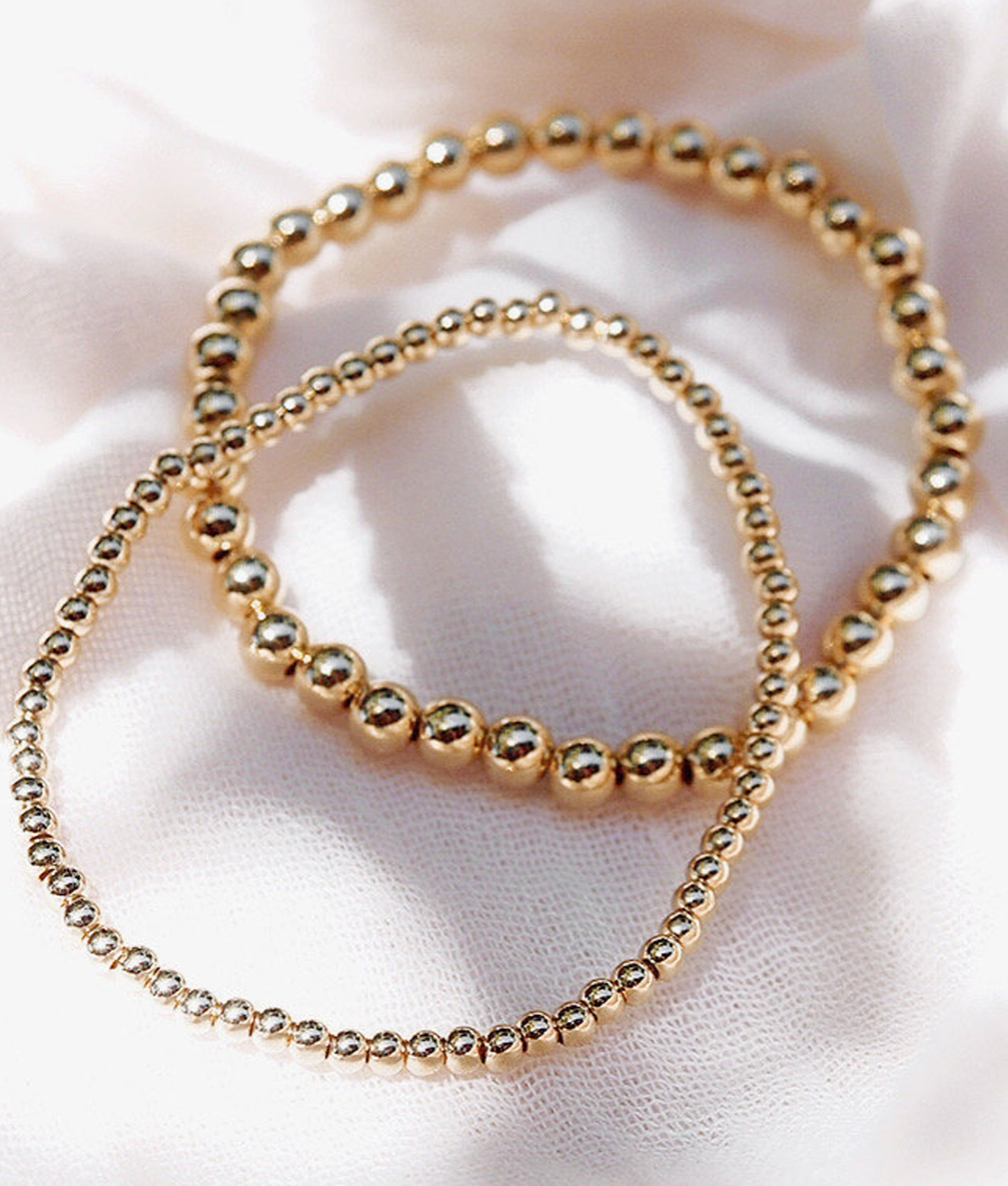 Stretch 14kt Gold Filled Bead Bracelets