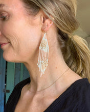 Load image into Gallery viewer, Hand Beaded Diamond Shaped Earrings
